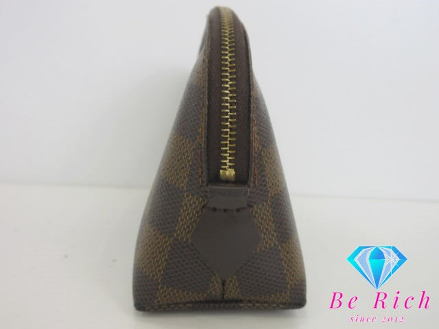 ルイ ヴィトン LOUIS VUITTON ダミエ ポシェット コスメティック N47516 エベヌ PVC レザー エベヌ 茶 ブラウン アクセサリー 小物 化粧 メイク ポーチ 【中古】【送料無料】 bc2316