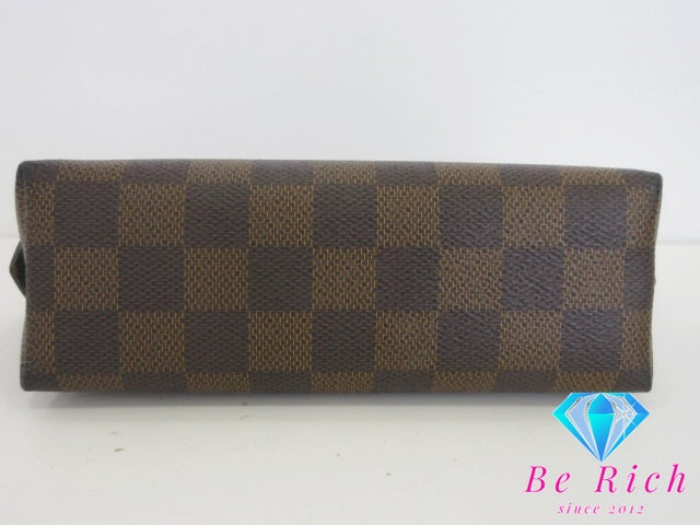 ルイ ヴィトン LOUIS VUITTON ダミエ ポシェット コスメティック N47516 エベヌ PVC レザー エベヌ 茶 ブラウン アクセサリー 小物 化粧 メイク ポーチ 【中古】【送料無料】 bc2316