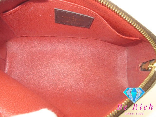 ルイ ヴィトン LOUIS VUITTON ダミエ ポシェット コスメティック N47516 エベヌ PVC レザー エベヌ 茶 ブラウン アクセサリー 小物 化粧 メイク ポーチ 【中古】【送料無料】 bc2316