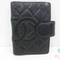 シャネル CHANEL カンボン 手帳 カバー ラムスキン レザー 黒 ブラック ココマーク CC ロゴ 6穴 システム スケジュール 文具 小物 【中古】【送料無料】 bc2356