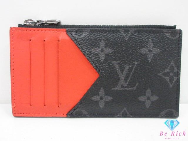ルイ ヴィトン LOUIS VUITTON コインカード ホルダー 小銭入れ カードケース M25843 モノグラム エクリプス ブラック ノワール オレンジ サンセットオレンジ フラグメントケース コインケース コンパクト ウォレット 【中古】【送料無料】 bc2373