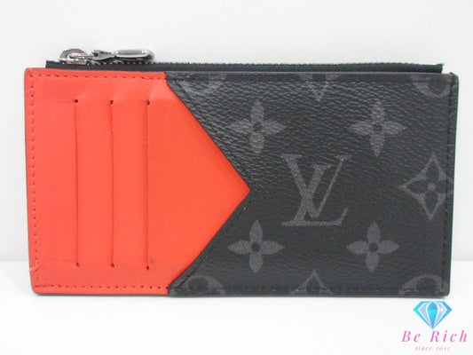 ルイ ヴィトン LOUIS VUITTON コインカード ホルダー 小銭入れ カードケース M25843 モノグラム エクリプス ブラック ノワール オレンジ サンセットオレンジ フラグメントケース コインケース コンパクト ウォレット 【中古】【送料無料】 bc2373