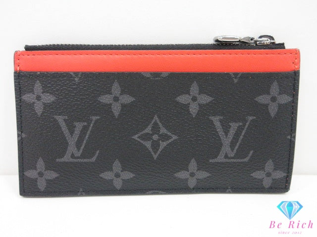 ルイ ヴィトン LOUIS VUITTON コインカード ホルダー 小銭入れ カードケース M25843 モノグラム エクリプス ブラック ノワール オレンジ サンセットオレンジ フラグメントケース コインケース コンパクト ウォレット 【中古】【送料無料】 bc2373