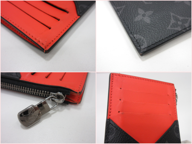 ルイ ヴィトン LOUIS VUITTON コインカード ホルダー 小銭入れ カードケース M25843 モノグラム エクリプス ブラック ノワール オレンジ サンセットオレンジ フラグメントケース コインケース コンパクト ウォレット 【中古】【送料無料】 bc2373