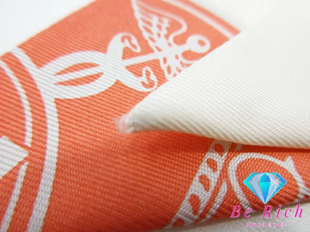 美品 エルメス HERMES ツイリー スカーフ EX-Libris エクスリブリスの紙吹雪 062494S シルク 絹 アイボリー オレンジ ストール 巻物 小物 【中古】【送料無料】 bh2353