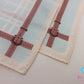 バーバリー BURBERRY ハンカチ チェック柄 アイボリー ライトブルー 水色 マルチ ロゴ コットン 綿 小物  【中古】【送料無料】 bh2615