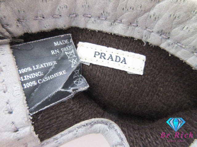 プラダ PRADA 手袋 グローブ グリーン系 レザー カシミア 冬物 レディース ファッション 小物 【中古】【送料無料】 bh2656