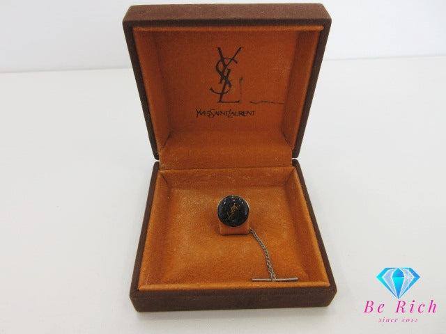 イヴ サンローラン YVES SAINT LAURENT YSL ロゴ カフス タイタック ネクタイピン シルバー ブラック タイピン ジュエリー アクセサリー 【中古】【送料無料】 bh2662
