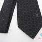 ルイ ヴィトン LOUIS VUITTON ドット柄 ネクタイ ブラック 系 黒 シルク 絹 ロゴ 総柄 ビジネス スーツ 小物  【中古】【送料無料】 bh2678