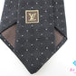 ルイ ヴィトン LOUIS VUITTON ドット柄 ネクタイ ブラック 系 黒 シルク 絹 ロゴ 総柄 ビジネス スーツ 小物  【中古】【送料無料】 bh2678