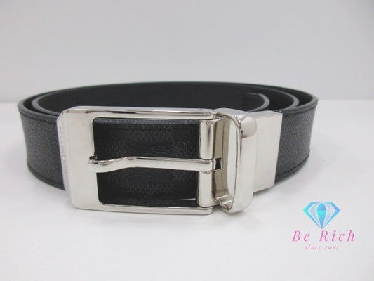 ルイ ヴィトン LOUIS VUITTON ダミエ グラフィット サンチュール シアトル メンズ ベルト 30ｍｍ M6834 90/36 黒 ブラック シルバー 金具 PVC レザー 【中古】【送料無料】 bh2737