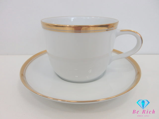 ノリタケ NORITAKE カップ & ソーサー 2客 セット ホワイト 白 ゴールド シルバー ペア 陶器 コップ 皿 食器 テーブル ウェア  製陶 【中古】【送料無料】 bh2760