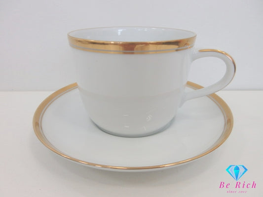 ノリタケ NORITAKE カップ & ソーサー 2客 セット ホワイト 白 ゴールド シルバー ペア 陶器 コップ 皿 食器 テーブル ウェア  製陶 【中古】【送料無料】 bh2760