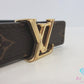 ルイ ヴィトン LOUIS VUITTON レディース ベルト LV アイコニック 20MM リバーシブル サイズ 65 ブラウン ブラック 茶 黒 PVC カーフ レザー ロゴ バックル  【中古】【送料無料】 bh2802