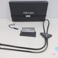 美品 プラダ PRADA レザー ブラック シルバー トライアングル ロゴ ボロタイ ループタイ スーツ ネクタイ メンズ レディース ファッション 小物【中古】【送料無料】bh2811