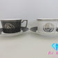 ノリタケ NORITAKE エイダン ティー カップ & ソーサー 2客 セット ホワイト 白 ブラック 黒 シルバー ペア 陶器 コップ 皿 紅茶 食器 テーブル ウェア  製陶 【中古】【送料無料】 bh2813