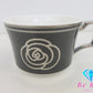 ノリタケ NORITAKE エイダン ティー カップ & ソーサー 2客 セット ホワイト 白 ブラック 黒 シルバー ペア 陶器 コップ 皿 紅茶 食器 テーブル ウェア  製陶 【中古】【送料無料】 bh2813