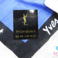 美品 イヴサンローラン YVES SAINT LAURENT ハンカチ 黒 ブラック マルチカラー ロゴ コットン 綿 小物  【中古】【送料無料】 bh2828