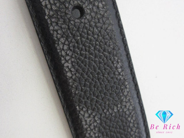 ダンヒル dunhill メンズ ベルト レザー ブラック 黒 ゴールド 金具 トップ式 バックル ロゴ 小物 紳士 【中古】【送料無料】 bh2863