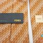 美品 フェンディ FENDI ネクタイ 総柄 ロゴ オレンジ系 ベージュ ズッカ柄 シルク 絹 ビジネス スーツ ファッション 小物 紳士 メンズ 【中古】【送料無料】 bh2890