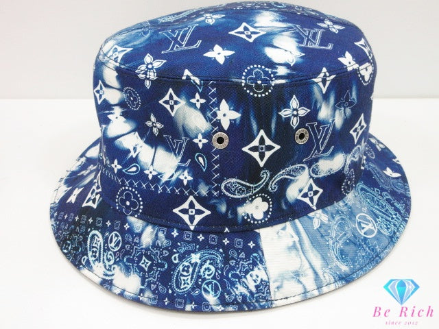 ルイ ヴィトン LOUIS VUITTON ボネ モノグラム バンダナ リバーシブル ハット MP3345 ブルー 青 モノグラム LV ロゴ 帽子 小物  【中古】【送料無料】 bh3028