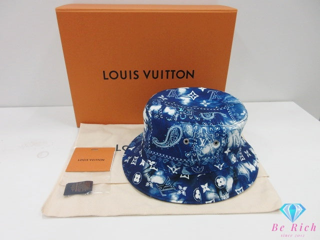 ルイ ヴィトン LOUIS VUITTON ボネ モノグラム バンダナ リバーシブル ハット MP3345 ブルー 青 モノグラム LV ロゴ 帽子 小物  【中古】【送料無料】 bh3028
