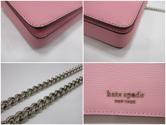 ケイト スペード kate spade チェーン ショルダーバッグ ウォレット ピンク レザー ロゴ 肩掛け ポシェット 鞄 【中古】【送料無料】 bk10000
