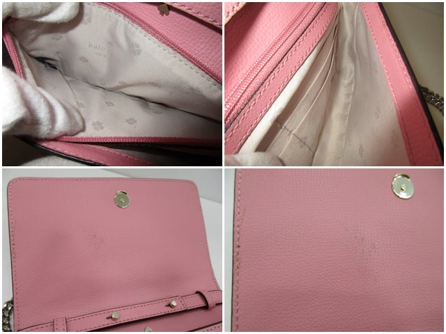 ケイト スペード kate spade チェーン ショルダーバッグ ウォレット ピンク レザー ロゴ 肩掛け ポシェット 鞄 【中古】【送料無料】 bk10000