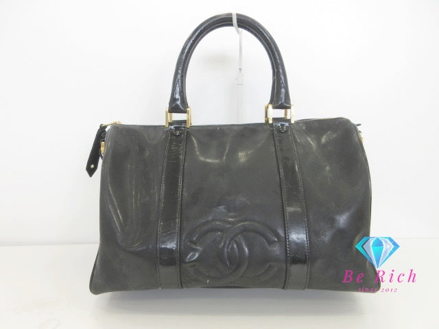 シャネル CHANEL 2way ボストン バッグ パテント レザー ブラック 黒 ココマーク CC ロゴ ハンドバッグ ショルダーバッグ 鞄 【中古】【送料無料】 bk10012