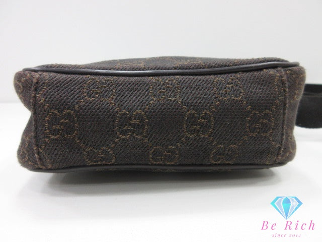 グッチ GUCCI ショルダーバッグ 101680 GG 茶 ブラウン キャンバス レザー ロゴ 肩掛け 斜め掛け クロスボディ 鞄 【中古】【送料無料】bk10025
