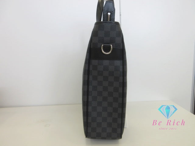 美品 ルイ ヴィトン LOUIS VUITTON ダミエ グラフィット タダオ N51192 LV ロゴ 2way トートバッグ ショルダーバッグ ブラック 黒 グレー メンズ ビジネス 鞄 【中古】【送料無料】 bk10064
