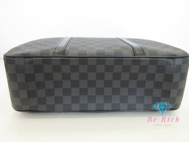 美品 ルイ ヴィトン LOUIS VUITTON ダミエ グラフィット タダオ N51192 LV ロゴ 2way トートバッグ ショルダーバッグ ブラック 黒 グレー メンズ ビジネス 鞄 【中古】【送料無料】 bk10064