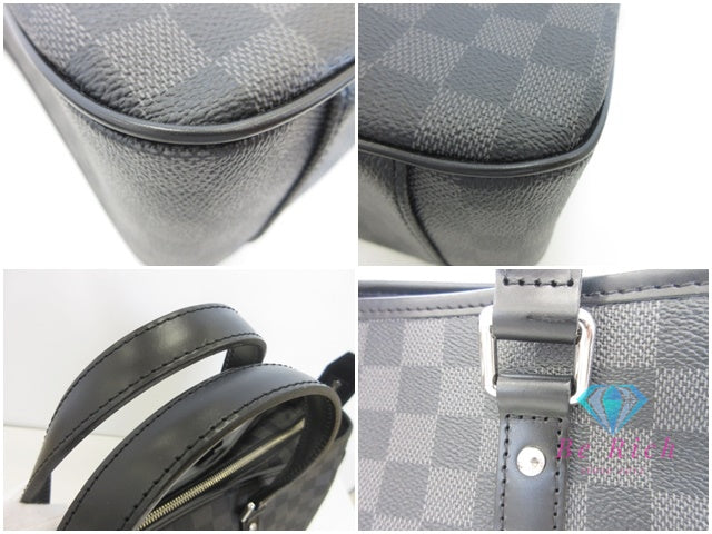 美品 ルイ ヴィトン LOUIS VUITTON ダミエ グラフィット タダオ N51192 LV ロゴ 2way トートバッグ ショルダーバッグ ブラック 黒 グレー メンズ ビジネス 鞄 【中古】【送料無料】 bk10064