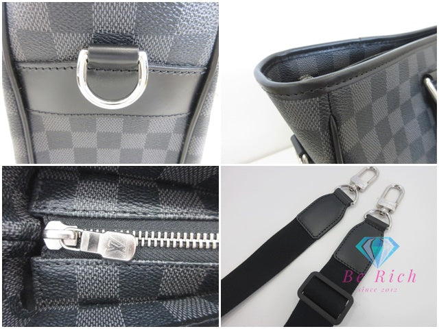 美品 ルイ ヴィトン LOUIS VUITTON ダミエ グラフィット タダオ N51192 LV ロゴ 2way トートバッグ ショルダーバッグ ブラック 黒 グレー メンズ ビジネス 鞄 【中古】【送料無料】 bk10064