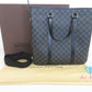 美品 ルイ ヴィトン LOUIS VUITTON ダミエ グラフィット タダオ N51192 LV ロゴ 2way トートバッグ ショルダーバッグ ブラック 黒 グレー メンズ ビジネス 鞄 【中古】【送料無料】 bk10064