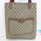 グッチ GUCCI トートバッグ シェリーライン 3902003 GG スプリーム PVC レザー ロゴ キャンバス レザー ベージュ 【中古】【送料無料】 bk10068