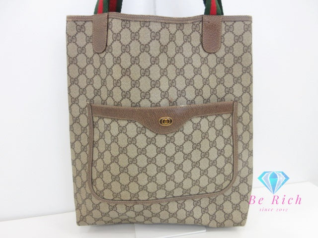 グッチ GUCCI トートバッグ シェリーライン 3902003 GG スプリーム PVC レザー ロゴ キャンバス レザー ベージュ 【中古】【送料無料】 bk10068
