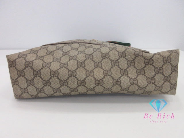 グッチ GUCCI トートバッグ シェリーライン 3902003 GG スプリーム PVC レザー ロゴ キャンバス レザー ベージュ 【中古】【送料無料】 bk10068