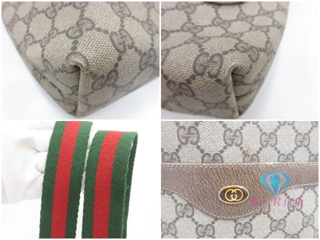 グッチ GUCCI トートバッグ シェリーライン 3902003 GG スプリーム PVC レザー ロゴ キャンバス レザー ベージュ 【中古】【送料無料】 bk10068