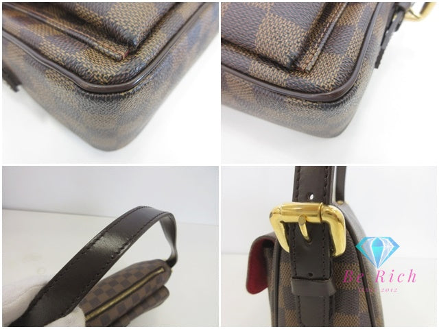 美品 ルイ ヴィトン LOUIS VUITTON ダミエ エベヌ ラヴェッロ N60006 PVC レザー LV ロゴ 2way ハンドバッグ ショルダーバッグ ポシェット 鞄 【中古】【送料無料】 bk10083