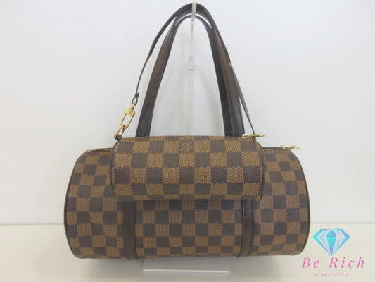 ルイ ヴィトン LOUIS VUITTON ダミエ パピヨン 30 ハンドバッグ N51303 モノグラム LV ロゴ ポーチ 付 筒型 丸型 鞄 【中古】【送料無料】bk10088