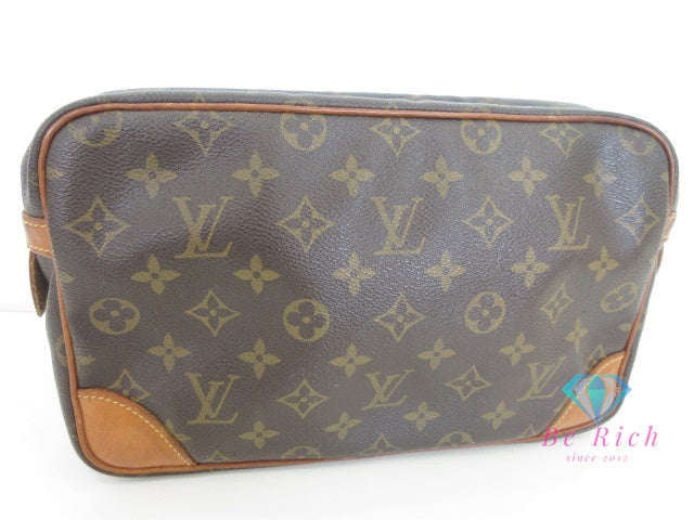 ルイ ヴィトン LOUIS VUITTON クラッチバッグ モノグラム コンピエーニュ M51845 茶 ブラウン PVC レザー LV ロゴ セカンドバッグ ハンドバッグ ポーチ 鞄 メンズ 【中古】【送料無料】bk10095