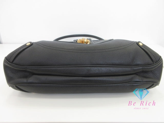 フェラガモ Salvatore Ferragamo トートバッグ DH-21 7305 ブラック 黒 レザー ロゴ ショルダーバッグ ハンドバッグ 鞄 【中古】【送料無料】 bk10097