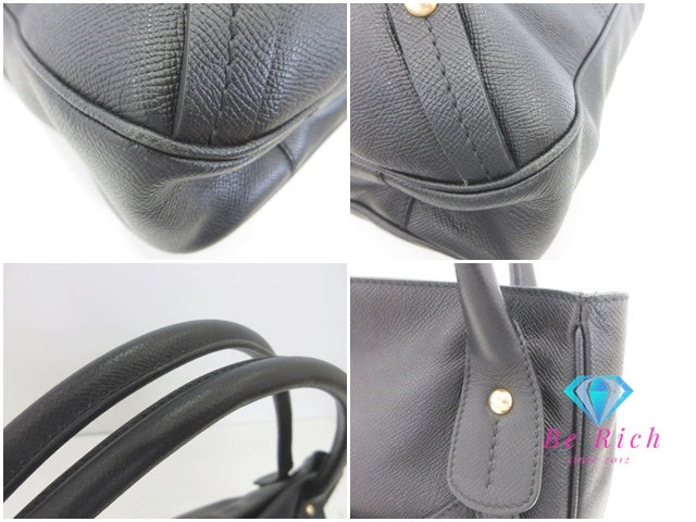 フェラガモ Salvatore Ferragamo トートバッグ DH-21 7305 ブラック 黒 レザー ロゴ ショルダーバッグ ハンドバッグ 鞄 【中古】【送料無料】 bk10097