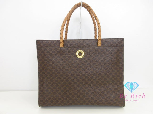 セリーヌ CELINE トートバッグ ハンドバッグ F/05 マカダム ブラウン 茶 ロゴ ブラゾン 手提げ 鞄 【中古】【送料無料】 bk10102