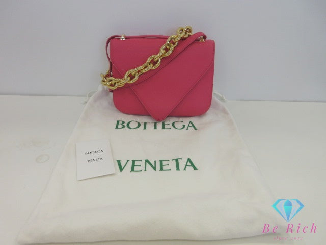 ボッテガ ヴェネタ BOTTEGA VENETA  マウント スモール エンベロープ ショルダーバッグ レザー 667398 V12M0 ピンク ゴールド 肩掛け 手提げ【中古】【送料無料】 bk10109