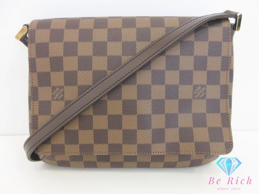 ルイ ヴィトン LOUIS VUITTON ダミエ ミュゼット タンゴ ロング ショルダーバッグ N51301 ブラウン 茶 エベヌ PVC レザー LV ロゴ ポシェット クロスボディ 斜め掛け 鞄 【中古】【送料無料】 bk10113