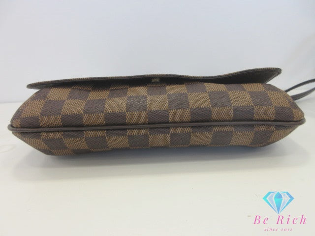 ルイ ヴィトン LOUIS VUITTON ダミエ ミュゼット タンゴ ロング ショルダーバッグ N51301 ブラウン 茶 エベヌ PVC レザー LV ロゴ ポシェット クロスボディ 斜め掛け 鞄 【中古】【送料無料】 bk10113