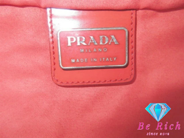 プラダ PRADA トートバッグ ハンドバッグ B7790 ロッソ 赤 レッド ナイロン ポコノ 三角 プレート ロゴ 肩掛け バッグ 鞄 メンズ レディース 【中古】【送料無料】 bk10118