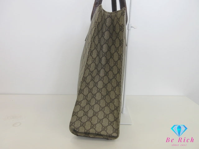 グッチ GUCCI トートバッグ 91249 GG スプリーム ブラウン ベージュ 茶 PVC レザー ロゴ ショルダーバッグ ハンドバッグ 鞄 【中古】【送料無料】 bk10126